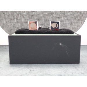 New in Box Bey-Berk Square Cuff Links Monogrammed Letter D